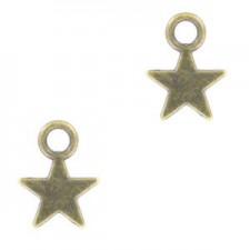 Metal charm Star 11x8mm Bronze